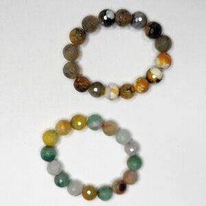 Colorful Stretch Beaded Bracelets (pair)